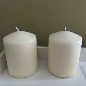 Elegant Cream Pillar Candles